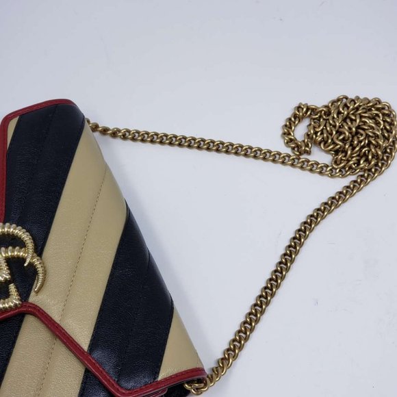Gucci Marmont Bicolor Wallet onChain Crossbody Bag - Picture 10 of 14